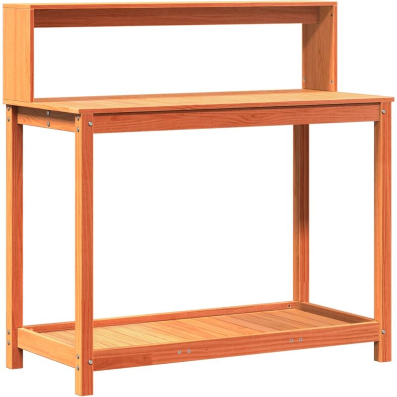 Vidaxl - Table de rempotage avec étagères marron bois massif de pin