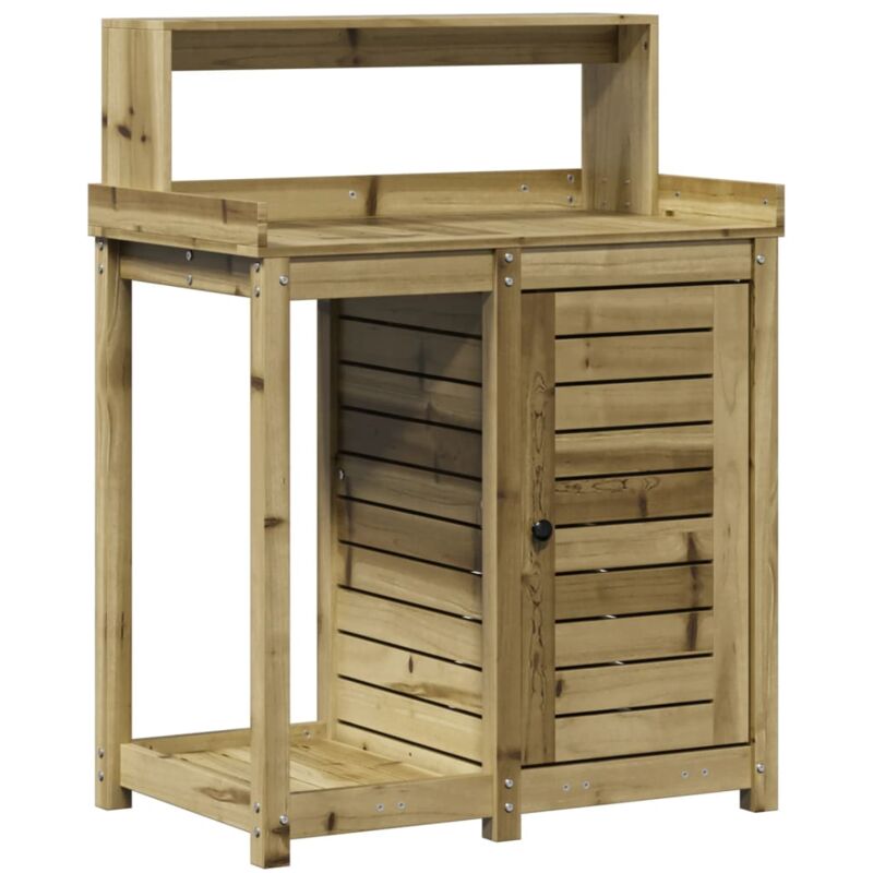 Vidaxl - Table de rempotage avec étagères bois de pin imprégné