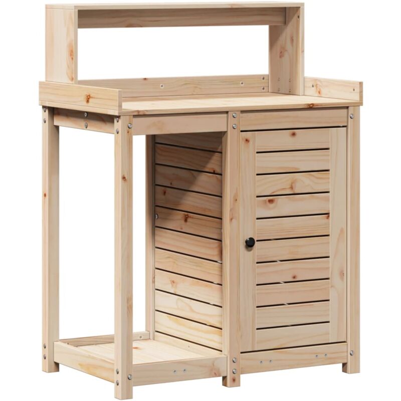Vidaxl - Table de rempotage et étagères 82,5x50x109,5 cm bois massif pin
