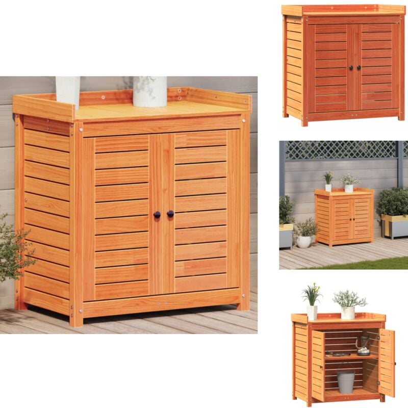 Vidaxl - Table de rempotage avec étagères marron bois massif de pin - Table De Plantation - Meuble De Jardin - Établi De Jardin - Support Plante