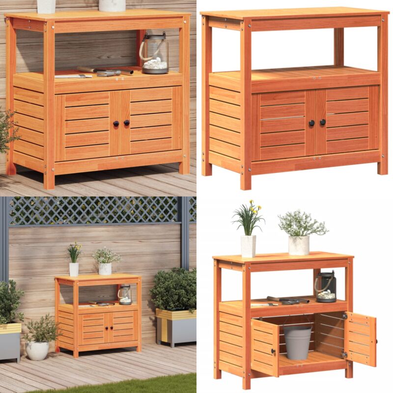 Vidaxl - Table de rempotage avec étagères marron bois massif de pin - Table De Rempotage - Meuble De Jardin - Établi De Jardin - Banc De Jardin