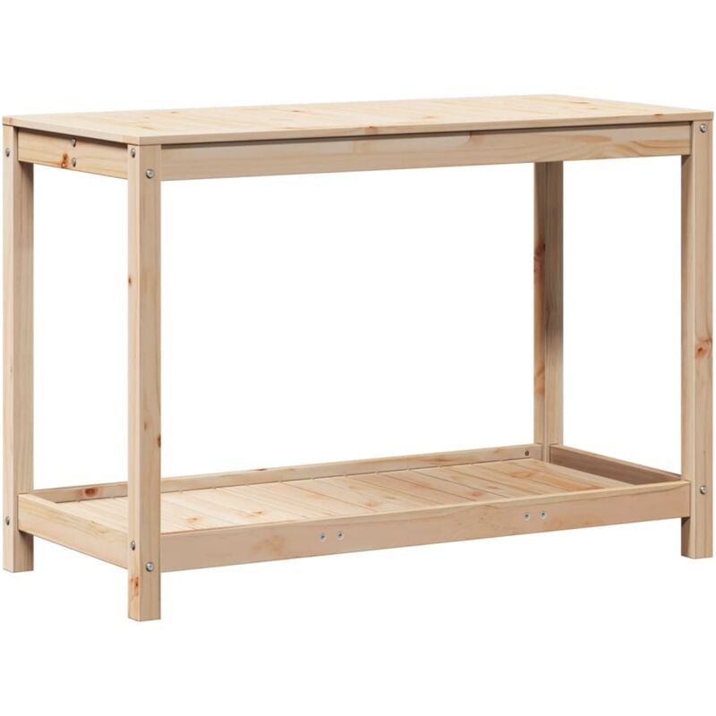 Vidaxl - Table de rempotage avec étagère 108x50x75 cm bois massif de pin