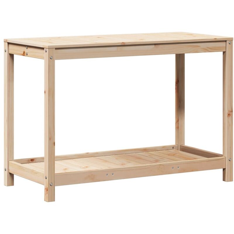 Table de rempotage avec étagère 108x50x75 cm bois massif de pin Vidaxl