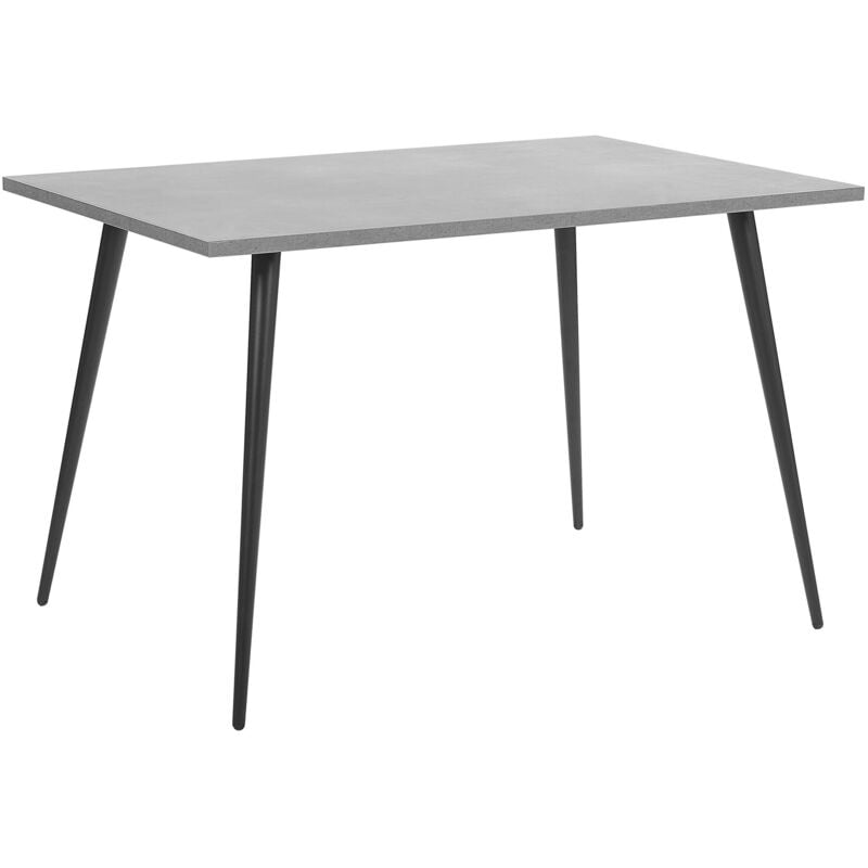 Beliani - Table de Salle à Manger 120 x 80 cm Plateau Effet Béton Gris et Pieds en Métal Noir pour Intérieur Contemporain ou Moderne