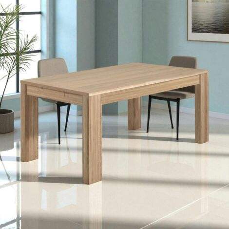 Table de Repas bois naturel Chêne massif 160x90x77cm MALMOE2