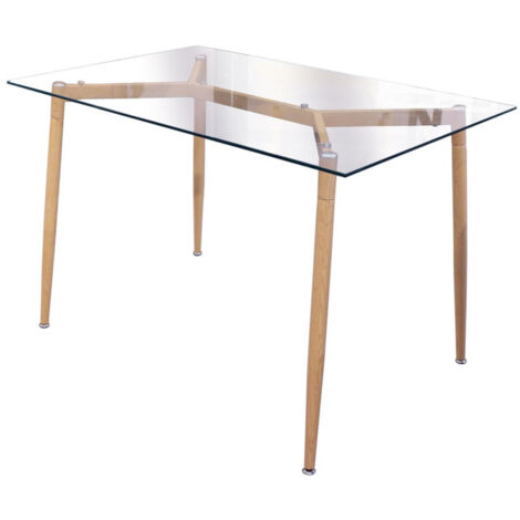 Table de Repas en Verre "Glosa" 115cm Transparent