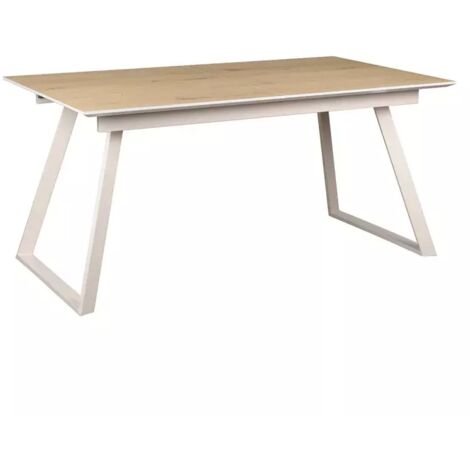 Table de repas extensible 160/200 cm placage bois de chêne - MARJORIE