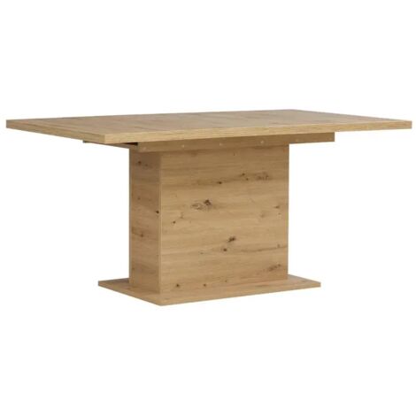 Table de repas extensible L160/200 cm décor chêne clair - LEILA
