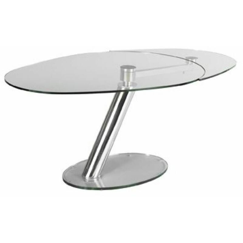 Inside75 - Table de repas extensible zeste plateau en verre Piétement chrome