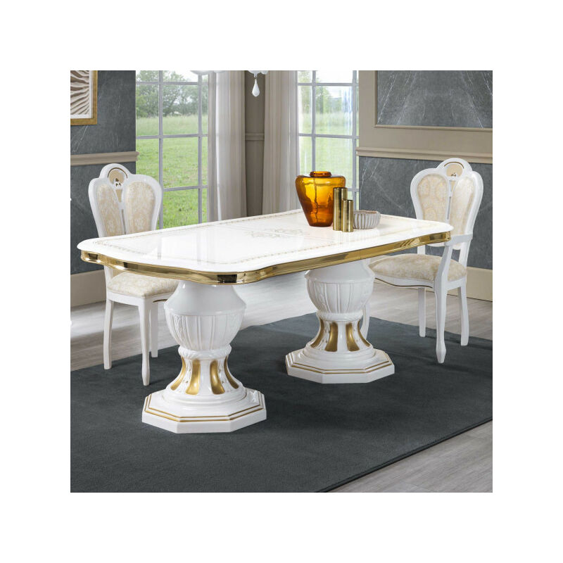 Table de repas ovale avec allonge - ADELE - Table de repas : L 185/230 x l 105 x H 75 cm