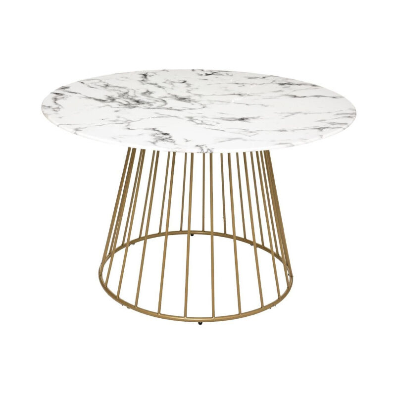 Table de Repas Ronde Design "Rayo" 120cm Blanc