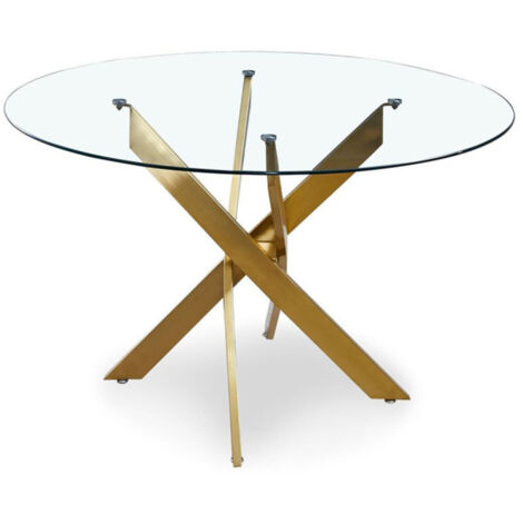 Table de Repas Ronde Design "Rixa" 120cm Or