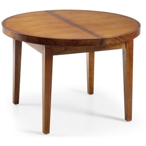 Table de repas ronde extensible en bois massif de Mindy Orka 120-170cm