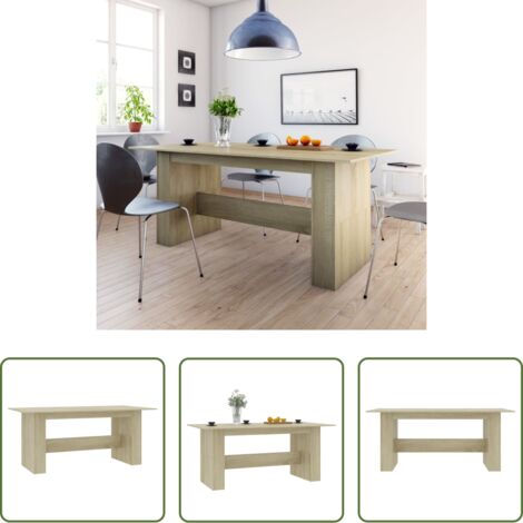 Table de repas -  Table à manger Chêne sonoma 180x90x76 cm Bois d’ingénierie