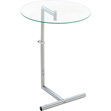 Table de rotondo servil avec cadre en métal robuste et haut en verre