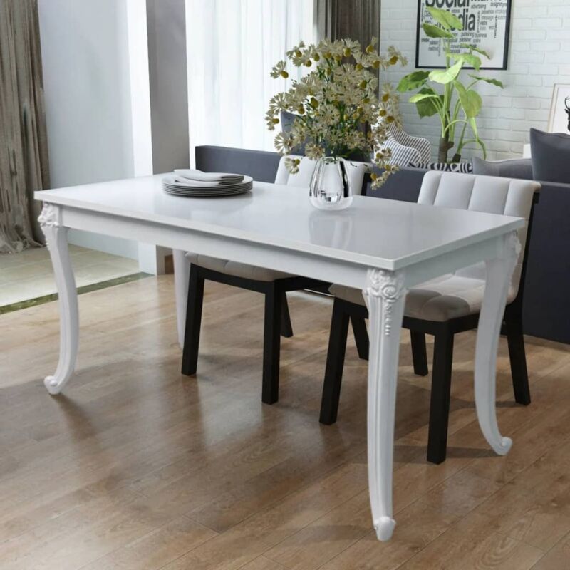 Torana - Table à manger 116x66x76 cm blanc brillant