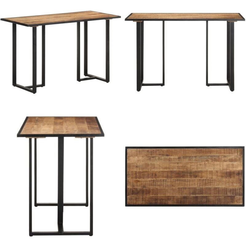 Table à manger 120 cm Bois de manguier brut - Table à Manger - Table Industriel - Table Bois - Table Manguier - Meubles Salle à Manger - Home & Living