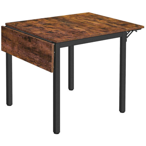 Table de salle à manger 120 x 78 x 76,2 cm pliable table de cuisine extensible bureau pour 2 à 4 personnes rectangulaire avec abattants pour petits espaces marron