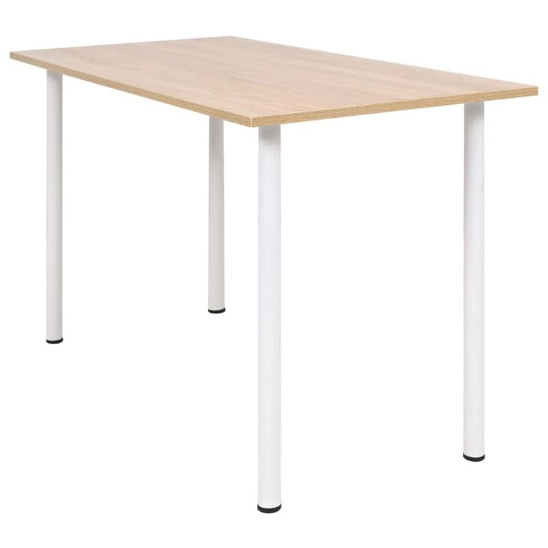 vidaXL Table à manger 120x60x73 cm Chêne et blanc