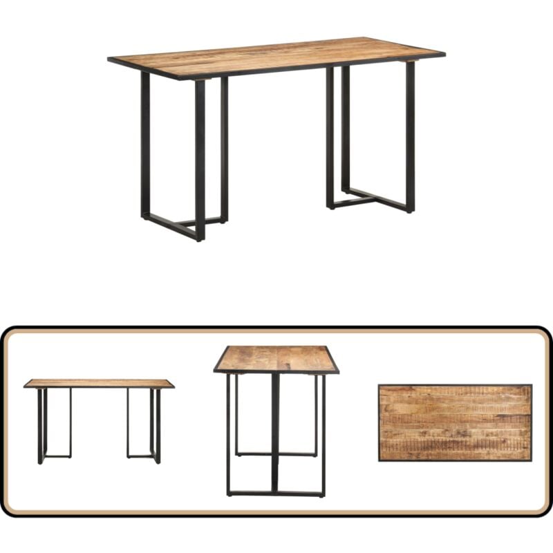 Vidaxl - Table de salle à manger 140 cm Bois de manguier brut - Table à Manger - Table Industriel - Table Bois - Table Manguier - Meubles Salle à