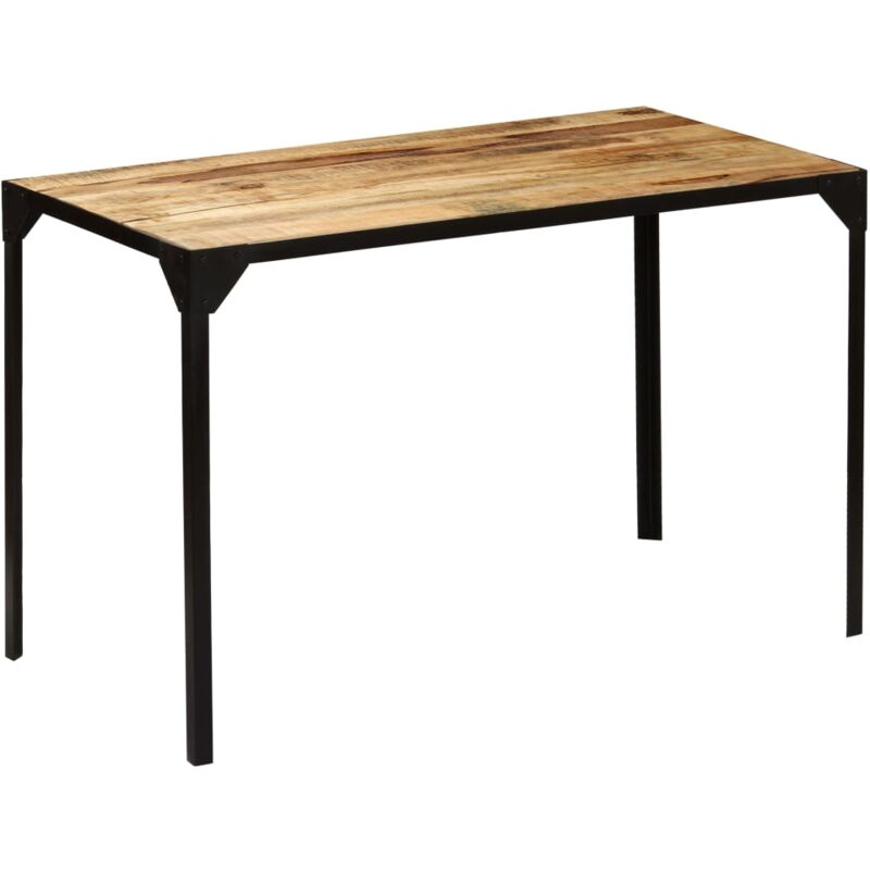 Vidaxl - Table à manger Bois de manguier brut massif et Acier 120 cm