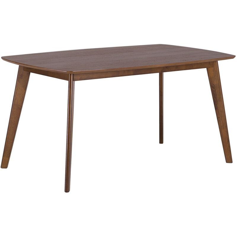 Beliani - Table de Salle à Manger ou Cuisine 150 x 90 cm en Bois et mdf Marron Foncé de Style Rétro pour Intérieur Scandinave ou Vintage
