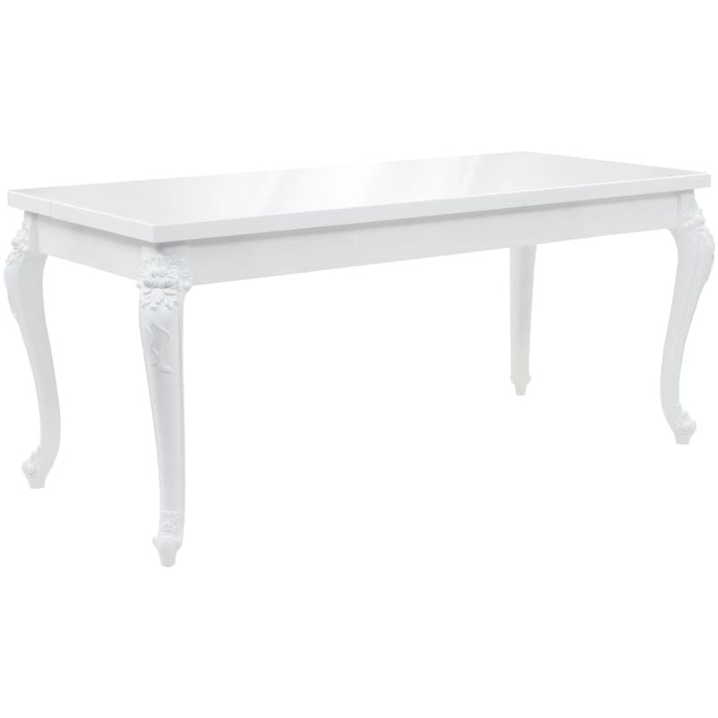 Vidaxl - Table à manger blanche brillante avec un design fin et élégant de 179x89x81