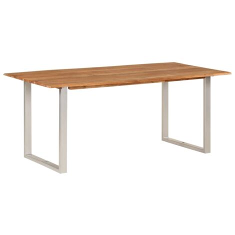 Table de Salle à Manger Bois d'Acacia Massif Multi-taille Multicolore vidaXL