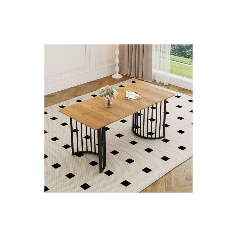 Table de salle à manger 4 personnes, Table de salle à manger en bois 140×80 cm, Table de cuisine moderne pour la salle à manger et la cuisine