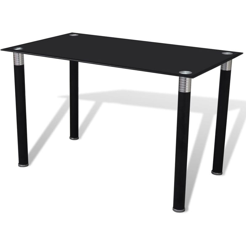 Vidaxl - Table de salle à manger avec dessus de table en verre Noir