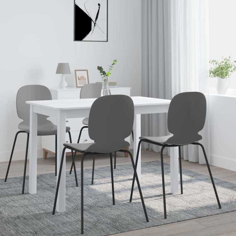 Vidaxl – Table de salle à manger blanche 114x71x75 cm en bois d'hévéa massif – Surface polie et laquée – Facile à nettoyer