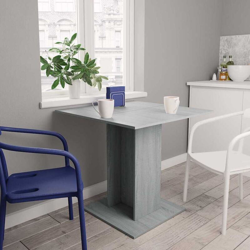 Vidaxl - Table à dîner Sonoma gris 80x80x75 cm Bois d'ingénierie