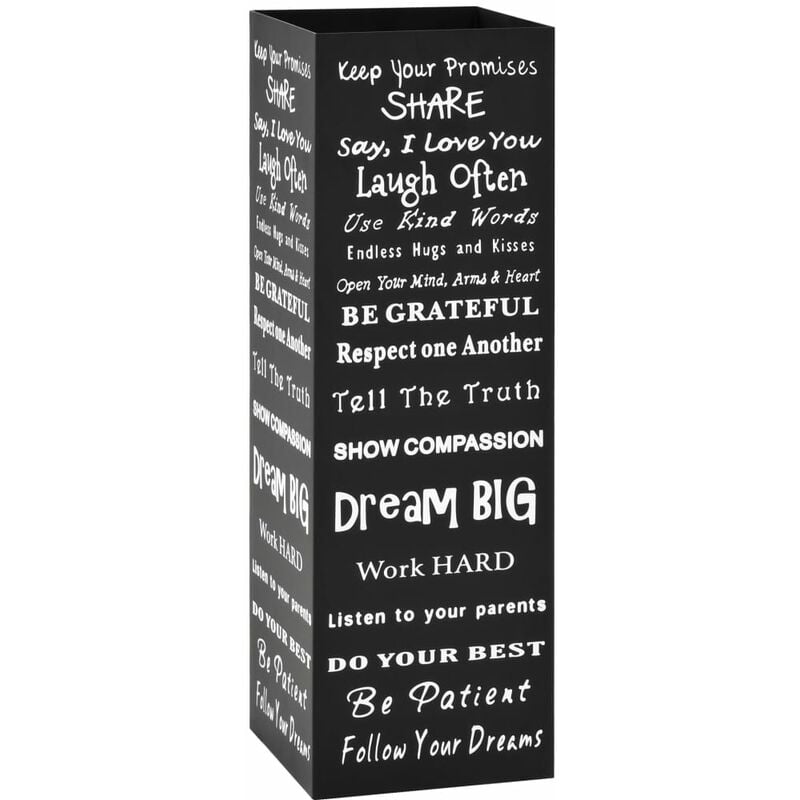 Porte-parapluie Texte Acier Noir