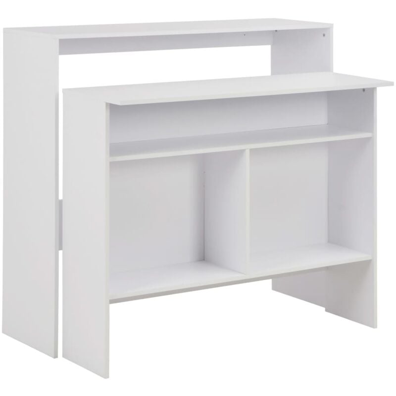 Vidaxl - Table de bar avec 2 dessus de table Blanc 130 x 40 x 120 cm