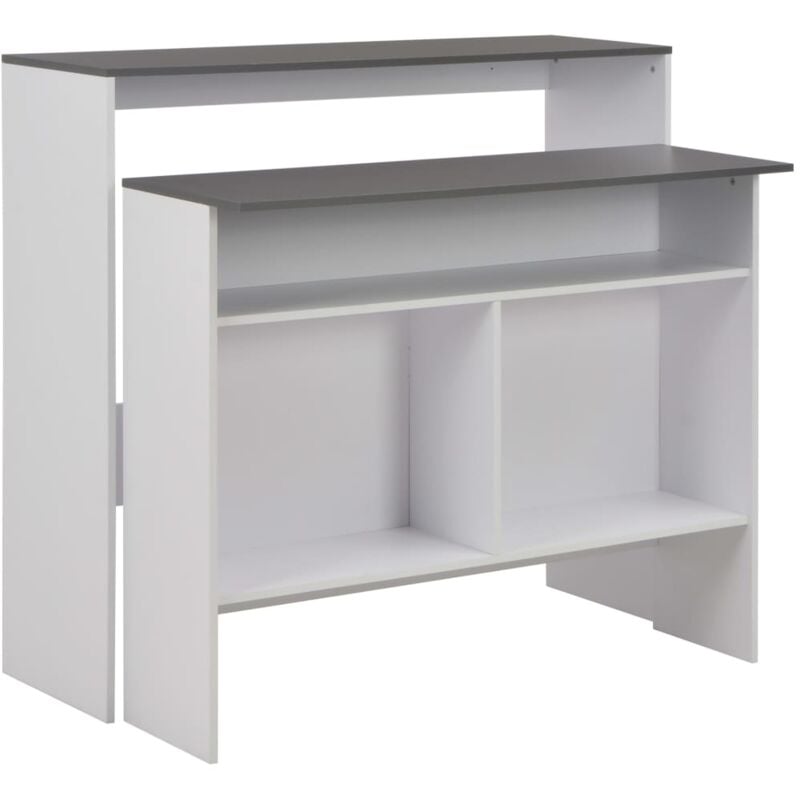 Vidaxl - Table de bar avec 2 dessus de table Blanc et gris 130x40x120 cm