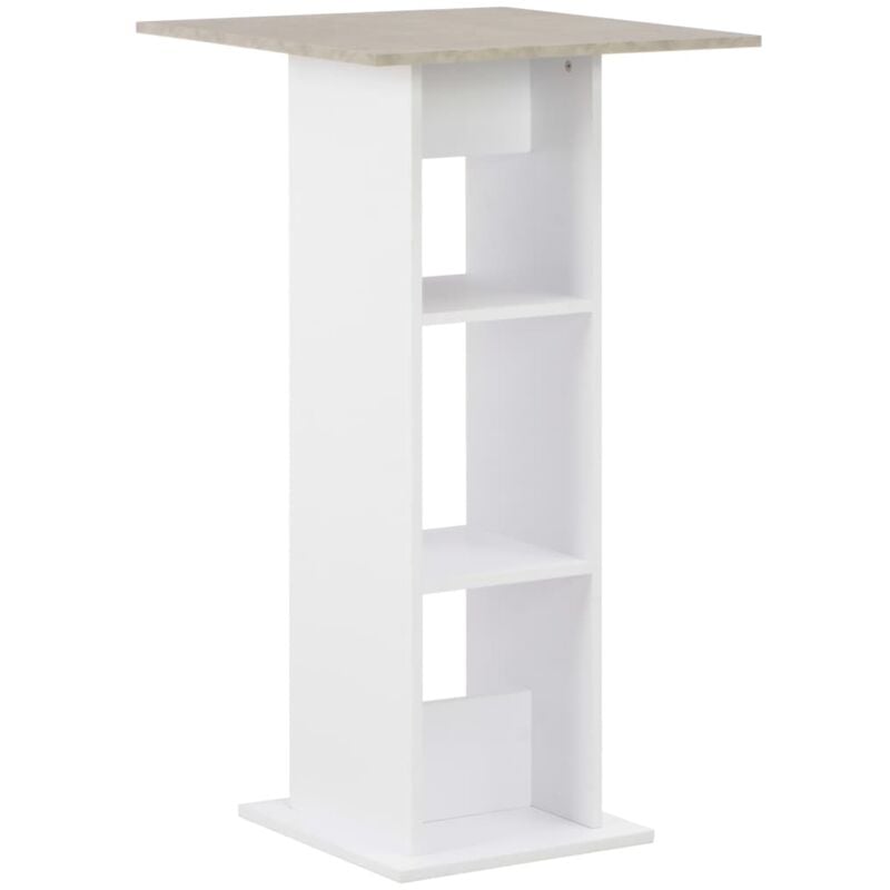 Vidaxl - Table de bar Blanc et béton 60x60x110 cm
