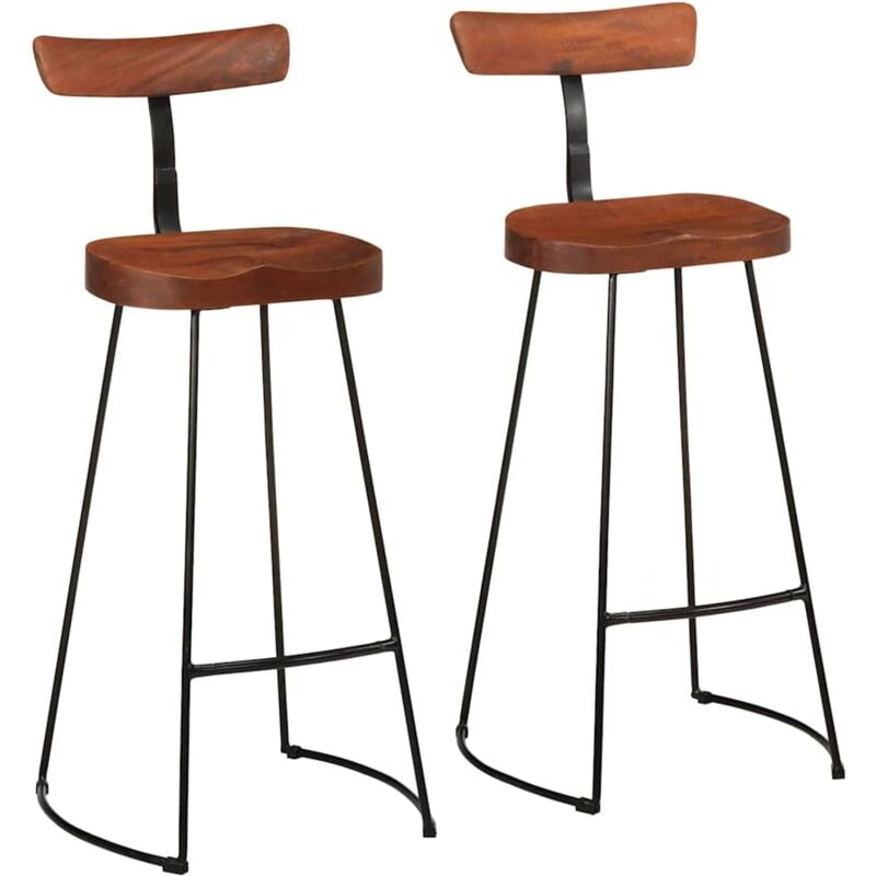 Tabourets de bar lot de 2 49x43x103 cm bois de manguier massif - Vidaxl