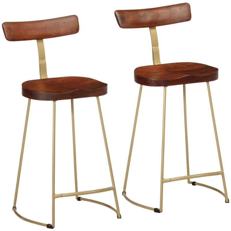 Tabourets de bar lot de 2 49x43x88 cm bois de manguier massif Vidaxl