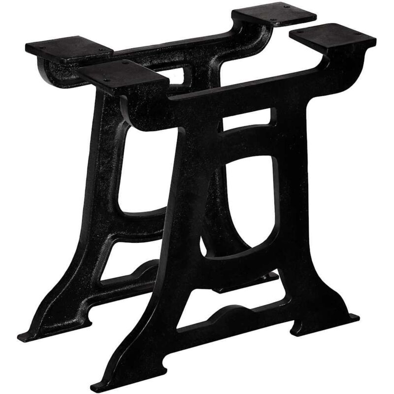 Vidaxl – Pieds de table basse 2 pcs – Cadre en Y en fonte – Taille 45/44 x 43 cm – Surface polie et laquée – Assemblage rapide