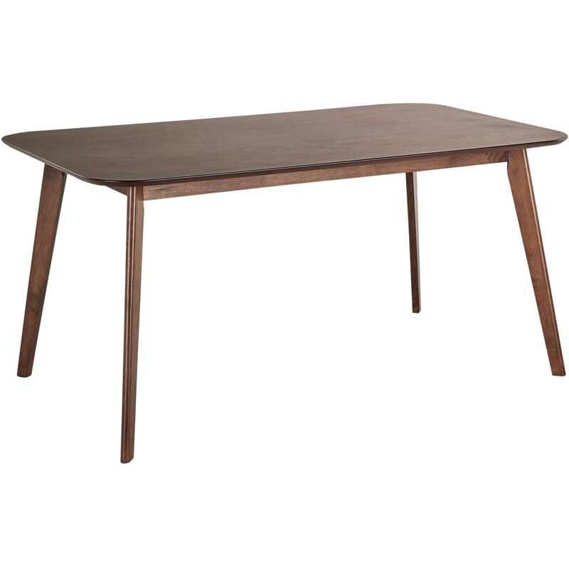Beliani – Table de salle à manger rectangulaire 150 x 90 cm – MDF bois d'acajou foncé – 6 places – Finition peinte – Stable et facile à entretenir