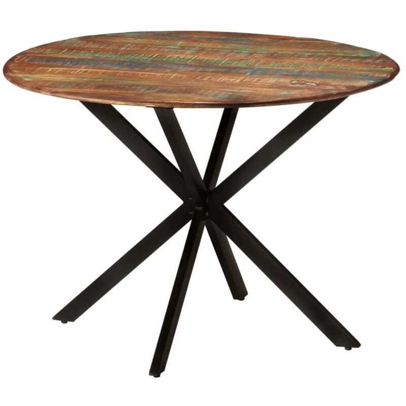 Vidaxl - Table à dîner Ø110x78 cm Bois de récupération massif et acier