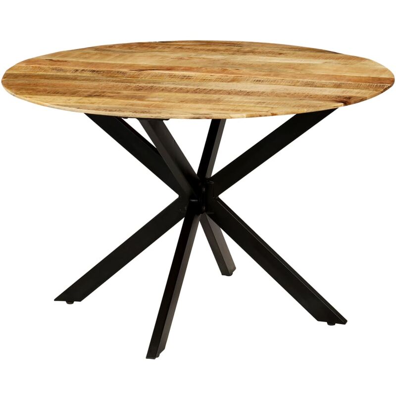 Table de Salle à Manger 120x77 cm Bois de Manguier Brut et Acier