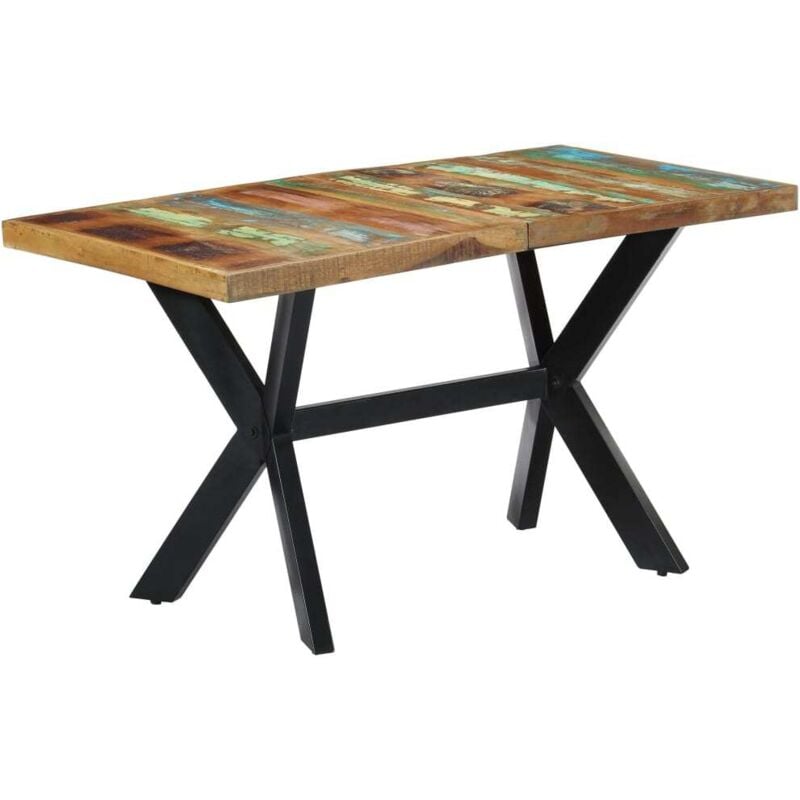 Vidaxl - Table à manger à design unique avec des jambes en acier inoxydable à x piano différentes couleurs Couleur : multicolore