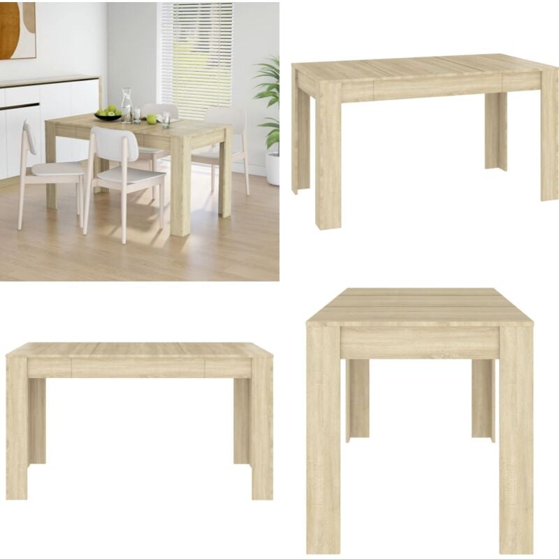 Vidaxl - Table à manger Chêne sonoma 140x74,5x76 cm Bois d'ingénierie - Table à Manger - Table Ronde - Table Rectangulaire - Cuisine - Salon - Home &