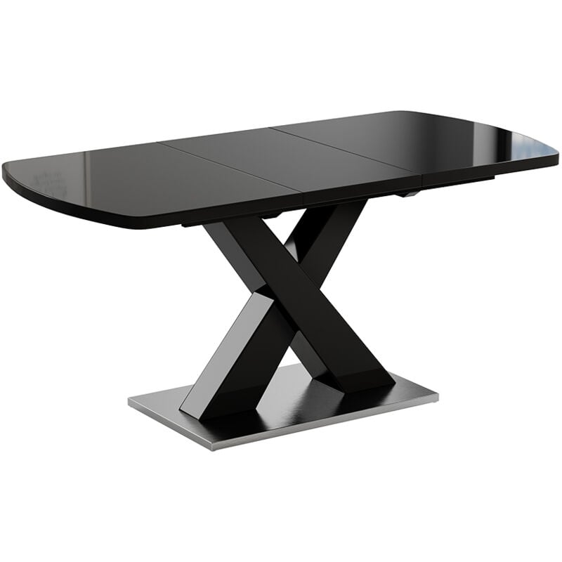 Vicco - table de salle à manger Chinto, Noir, 120 x 80 cm extensible