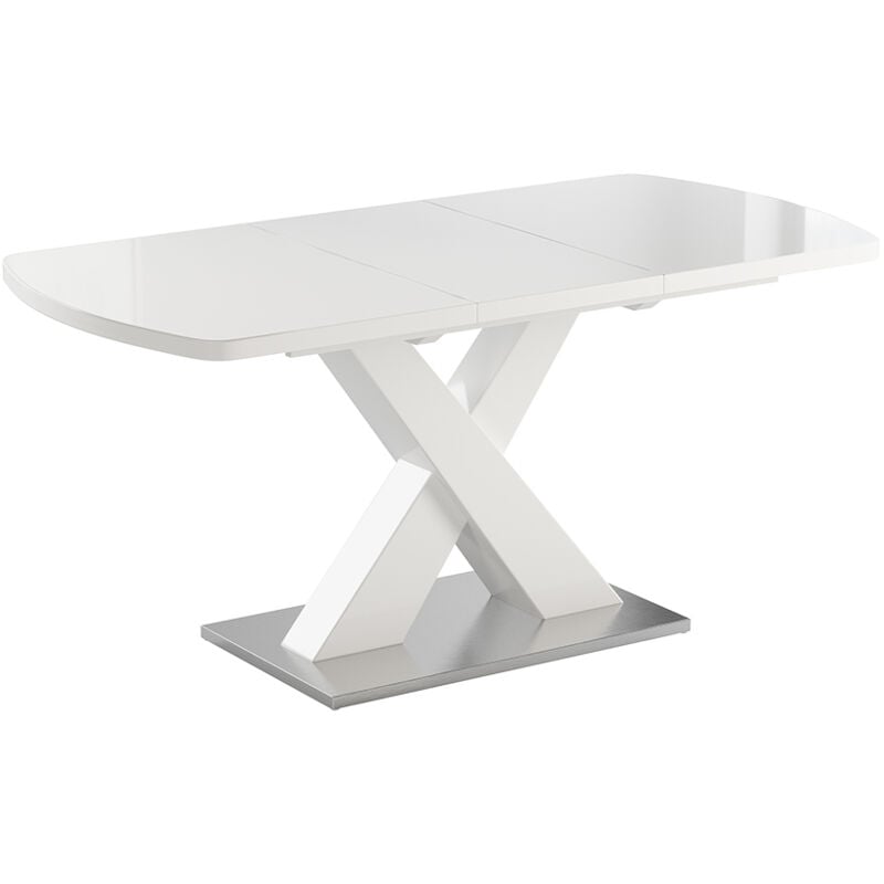 Vicco - Table de salle à manger Chinto, Blanc, 120 x 80 cm extensible