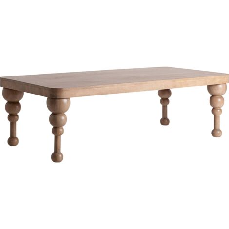 Table de salle à manger contemporaine en bois de manguier brun clair - Brun clair effet marbré