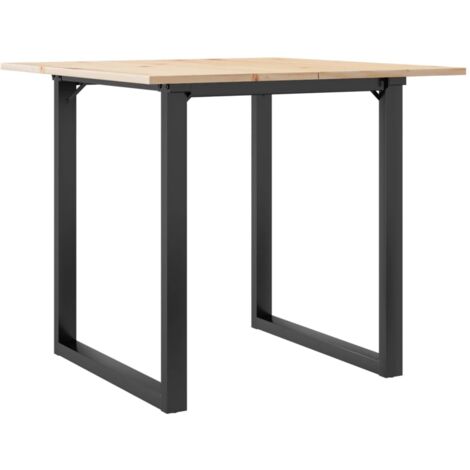Table de salle à manger cuisine design industriel 80 x 80 x 75 cm bois de pin massif et acier DEC036796