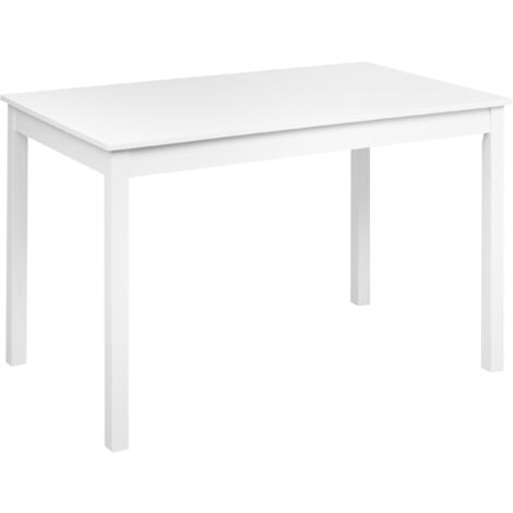 Table de Salle à Manger Cuisine Scandinave Cottage 119 x 73 cm en Bois de Peuplier MDF Blanc Barlee