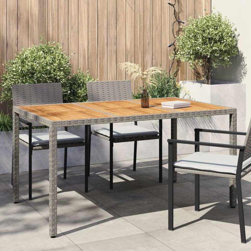 Torana - Table de pour repas Gris 150 x 90 x 75 cm Poly rotin